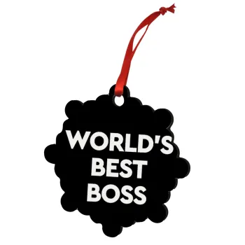 World's best boss, Στολίδι Χριστουγεννιάτικο στολίδι snowflake ξύλινο 7.5cm