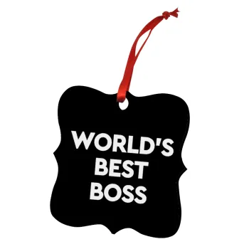 World's best boss, Christmas ornament polygon wooden 7.5cm