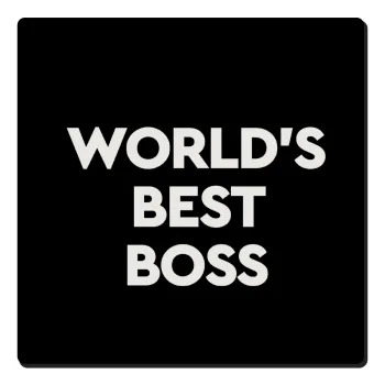 World's best boss, Τετράγωνο μαγνητάκι ξύλινο 6x6cm
