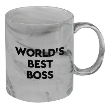 World's best boss, Mug ceramic marble style, 330ml