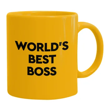 World's best boss, Κούπα, κεραμική κίτρινη, 330ml