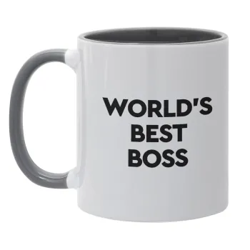 World's best boss, Κούπα χρωματιστή γκρι, κεραμική, 330ml