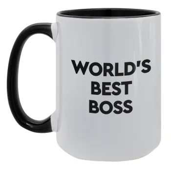 World's best boss, Κούπα Mega 15oz, κεραμική Μαύρη, 450ml