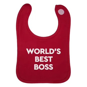 World's best boss, Σαλιάρα με Σκρατς Κόκκινη 100% Organic Cotton (0-18 months)