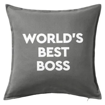 World's best boss, Sofa cushion Grey 50x50cm includes filling