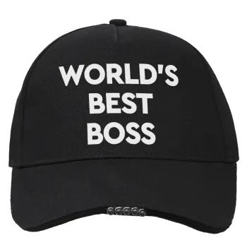 World's best boss, Work & Activity LED Light Cap – Perfect for Night & Low Light Conditions (100% COTTON, ADULT, UNISEX)