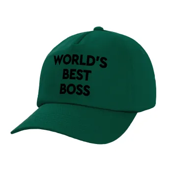 World's best boss, Twill Καπέλο παιδικό Bottle Green (100% ΒΑΜΒΑΚΕΡΟ, ΠΑΙΔΙΚΟ, UNISEX)