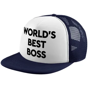 World's best boss, Καπέλο Ενηλίκων Soft Trucker με Δίχτυ Dark Blue/White (POLYESTER, ΕΝΗΛΙΚΩΝ, UNISEX, ONE SIZE)