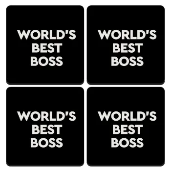 World's best boss, ΣΕΤ 4 Σουβέρ ξύλινα τετράγωνα (9cm)