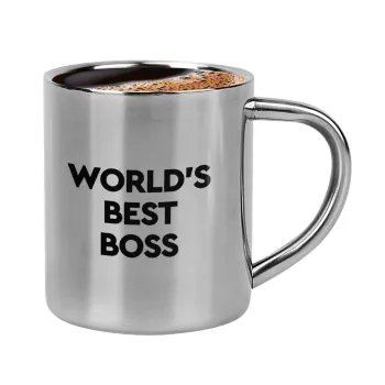 World's best boss, Double-wall metal cup for espresso (220ml)