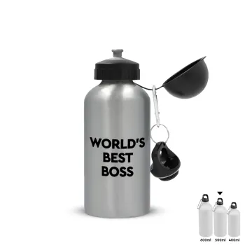 World's best boss, Metallic water jug, Silver, aluminum 500ml