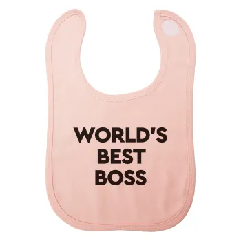 World's best boss, Σαλιάρα με Σκρατς ΡΟΖ 100% Organic Cotton (0-18 months)