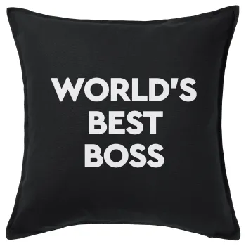 World's best boss, Sofa cushion black 50x50cm includes filling