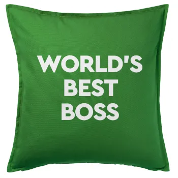 World's best boss, Sofa cushion Green 50x50cm includes filling