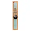 Easter Set, wooden keychain & aromatic flat Easter candle (30cm) (TURQUOISE)