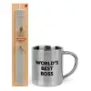 Easter Set, metallic thermal cup (300ml) & Easter aromatic flat candle (30cm) (GRAY)