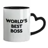 Mug heart black handle, ceramic, 330ml