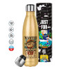 Glitter gold stainless steel thermos bottle, double-walled, 500ml