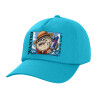 Adult Baseball Cap, 100% Cotton, Blue (COTTON, ADULT, UNISEX, ONE SIZE)