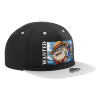 Adult Flat Snapback Hat Black/Grey, (100% COTTON TWILL, ADULT, UNISEX, ONE SIZE)