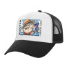Adult Structured Trucker Hat, with Mesh, WHITE/BLACK (100% COTTON, ADULT, UNISEX, ONE SIZE)