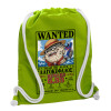 Backpack bag GYMBAG LIME GREEN, with pocket (40x48cm) & thick cords