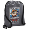 Backpack pouch GYMBAG GREY, with pocket (40x48cm) & thick cords