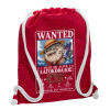 Backpack pouch GYMBAG Red, with pocket (40x48cm) & thick cords
