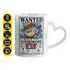 Mug heart handle, ceramic, 330ml