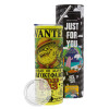 Neon Yellow Travel Tumbler, with metal straw (Stainless steel 304 Food grade, BPA free, 600ml)