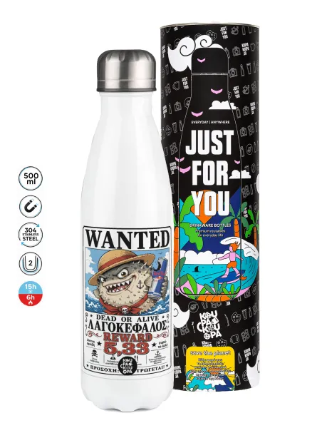 Λαγοκέφαλος Wanted Dead or Alive — Metal mug thermos White (Stainless steel), double wall, 500ml