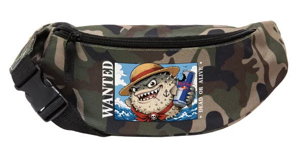 Λαγοκέφαλος Wanted Dead or Alive — Unisex waist bag (banana) in Jungle camouflage color with 2 pockets
