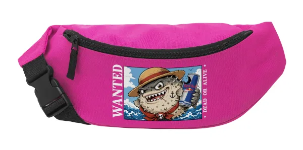 Λαγοκέφαλος Wanted Dead or Alive — Unisex waist bag (banana) in PINK color with 2 pockets