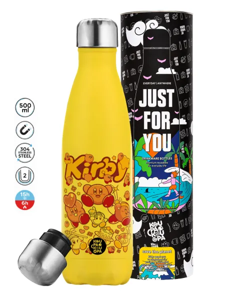 kirby — Yellow Stainless Steel Metallic Thermos, double-walled, 500ml
