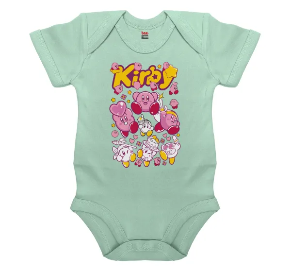 kirby — Βρεφικό φορμάκι μωρού, 0-18 μηνών, mint, 100% Organic Cotton, κοντομάνικο