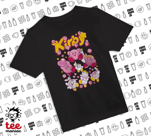 kirby — ΜΑΥΡΟ Άνετο παιδικό T-Shirt από 100% βαμβάκι, για κάθε μέρα. Vegan & OEKO-TEX πιστοποιημένο.
