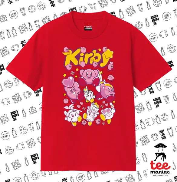kirby — ΚΟΚΚΙΝΟ Κλασικό T-Shirt, διπλής ραφής, χωρίς πλευρικές ραφές από 100% βαμβάκι. Vegan & OEKO-TEX πιστοποιημένο.
