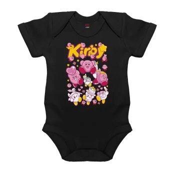 kirby, Βρεφικό φορμάκι μωρού, 0-18 μηνών, ΜΑΥΡΟ, 100% Organic Cotton, κοντομάνικο