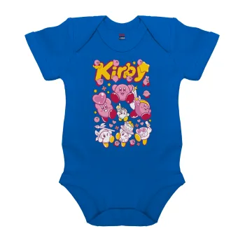 kirby, Βρεφικό φορμάκι μωρού, Μπλε Κοβαλτίου, 100% Organic Cotton, κοντομάνικο