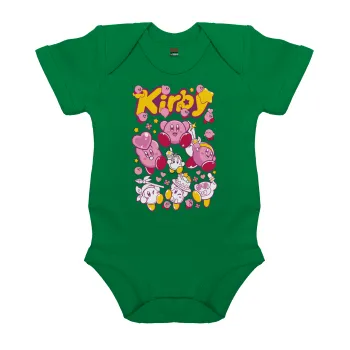 kirby, Βρεφικό φορμάκι μωρού, ΠΡΑΣΙΝΟ, 100% Organic Cotton, κοντομάνικο