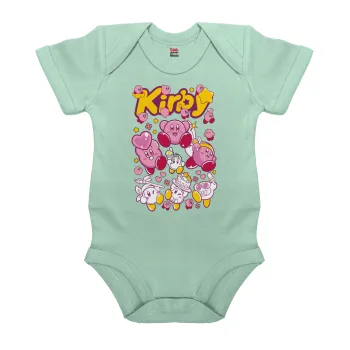 kirby, Βρεφικό φορμάκι μωρού, 0-18 μηνών, mint (Μέντα), 100% Organic Cotton, κοντομάνικο