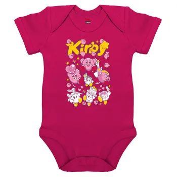 kirby, Βρεφικό φορμάκι μωρού, 0-18 μηνών, ΡΟΖ, 100% Organic Cotton, κοντομάνικο