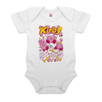 kirby, Βρεφικό φορμάκι μωρού, 0-24 μηνών, ΛΕΥΚΟ, 100% Organic Cotton, κοντομάνικο