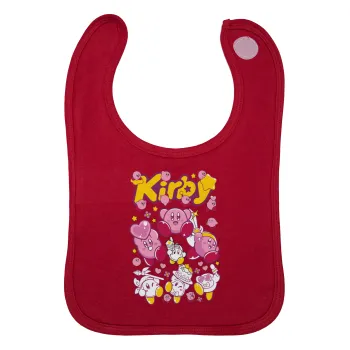 kirby, Σαλιάρα με Σκρατς Κόκκινη 100% Organic Cotton (0-18 months)