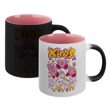 kirby, Κούπα Μαγική εσωτερικό ΡΟΖ, κεραμική 330ml που αλλάζει χρώμα με το ζεστό ρόφημα