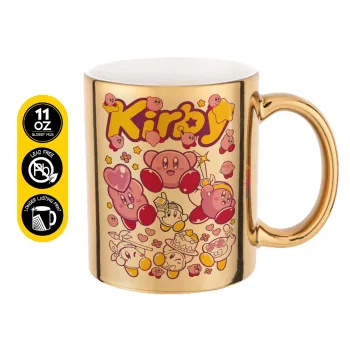 kirby, Κούπα κεραμική, χρυσή καθρέπτης, 330ml