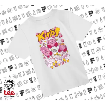 kirby, ΛΕΥΚΟ Άνετο παιδικό T-Shirt από 100% βαμβάκι, για κάθε μέρα. Vegan & OEKO-TEX πιστοποιημένο.