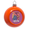 Orange Christmas tree ornament bauble 8cm