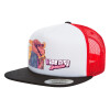 Καπέλο Ενηλίκων Foam Flat Snapback με Δίχτυ Μαύρο-Λευκό-Κόκκινο (POLYESTER, ΕΝΗΛΙΚΩΝ, UNISEX, ONE SIZE)
