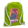Τσάντα πλάτης πουγκί GYMBAG LIME GREEN, με τσέπη (40x48cm) & χονδρά κορδόνια
